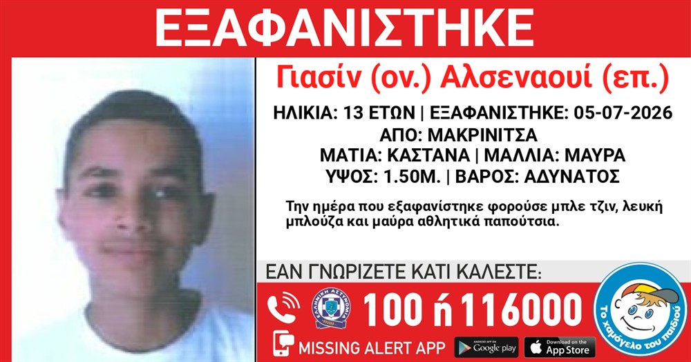 εξαφανιση - ανηλικος