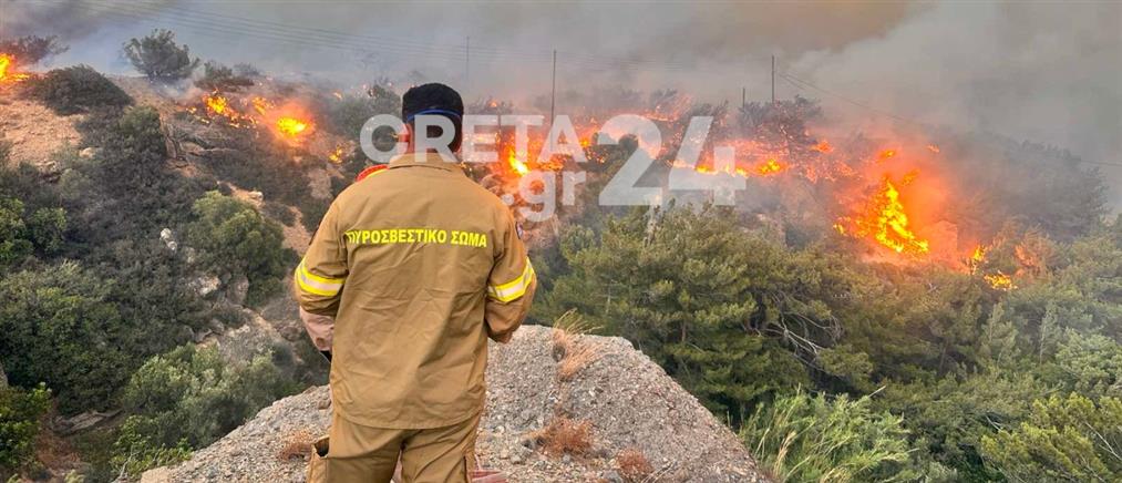 Κρήτη: Πύρινη κόλαση στα Αχλιά Ιεράπετρας – Νέο μήνυμα από το 112 (βίντεο)