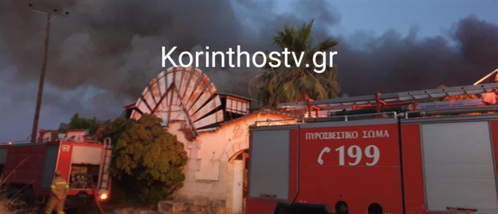 Φωτιά σε εγκαταλελειμμένο κτήριο στο Κιάτο Κορινθίας - Ενεργοποιήθηκε το 112 (βίντεο)