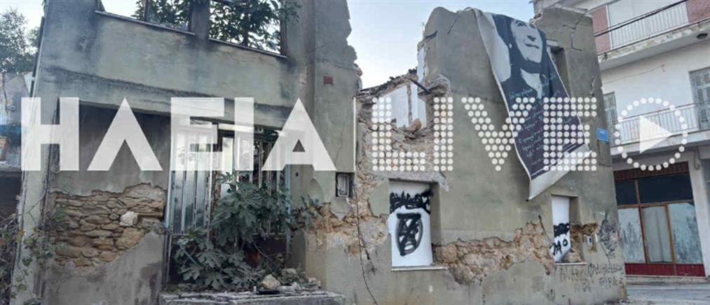 Πύργος: Κτίριο κατέρρευσε πάνω σε σταθμευμένα οχήματα (εικόνες)