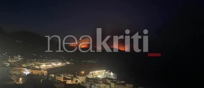 Χανιά: Σε πλήρη εξέλιξη η φωτιά στον Δήμο Καντάνου και Σελίνου