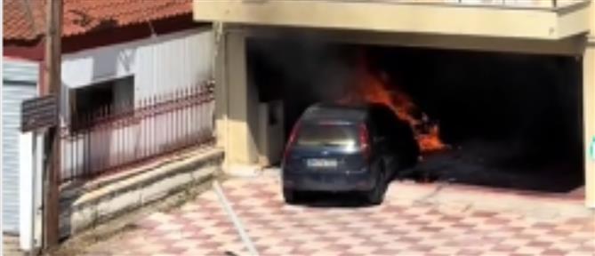 Θεσσαλονίκη: Αμάξια λαμπάδιασαν …μέσα σε πιλοτή