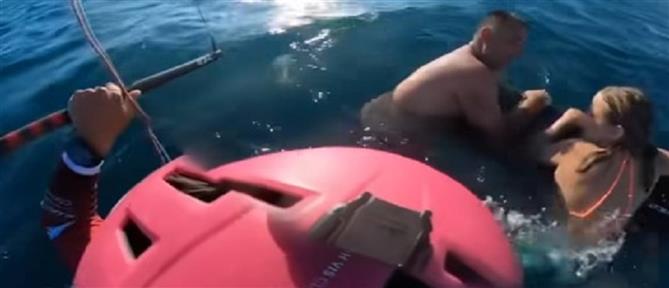 Θεσσαλονίκη: Έκαναν kite surf και έσωσαν έναν τουρίστα και τη 10χρονη κόρη του (βίντεο)