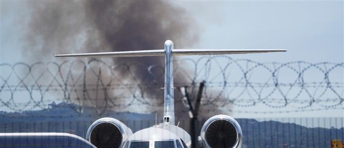 Συναγερμός στο αεροδρόμιο της Κέρκυρας: Αεροπλάνο τυλίχθηκε στις φλόγες