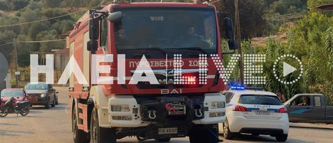 Ηλεία: Πυροσβέστης μεταφέρθηκε με αδιαθεσία στο νοσοκομείο ενώ επιχειρούσε στη φωτιά στο Χελιδόνι