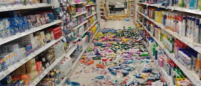 Κρήτη: Η στιγμή του σεισμού - Προϊόντα έπεσαν από ράφια σούπερ μάρκετ (εικόνες)