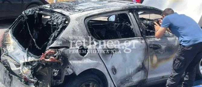 Κρήτη: Αυτοκίνητο άρπαξε φωτιά και κάηκε ολοσχερώς (εικόνες)