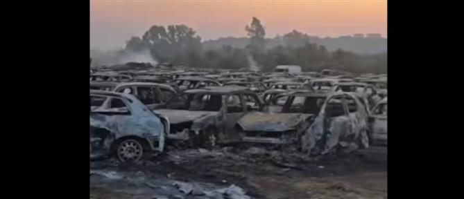 Φωτιά στην Πάτρα: Κάηκαν ολοσχερώς 550 οχήματα που φυλάσσονταν στο Τελωνείο (βίντεο)