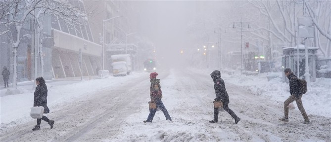 Κατάσταση έκτακτης ανάγκης σε Νέα Υόρκη και Νιου Τζέρσεϊ μετά τη σφοδρή κακοκαιρία