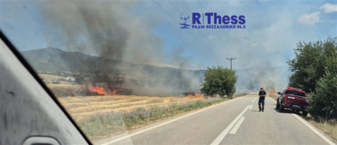 Θεσσαλονίκη: Φωτιά στα Βασιλικά Θέρμης - Μήνυμα 112 και μεγάλη κινητοποίηση της Πυροσβεστικής