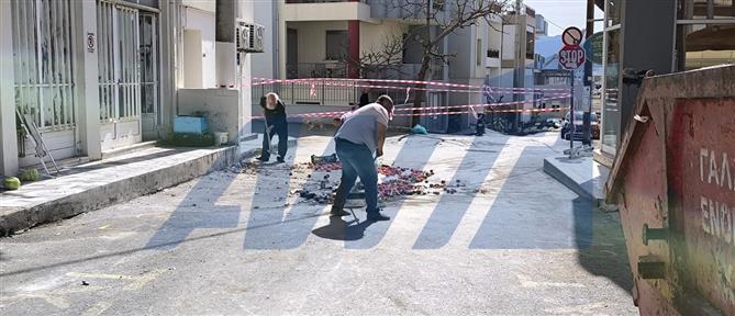 Ηράκλειο: Μπαλκόνι έπεσε πάνω σε πάγκους λαϊκής